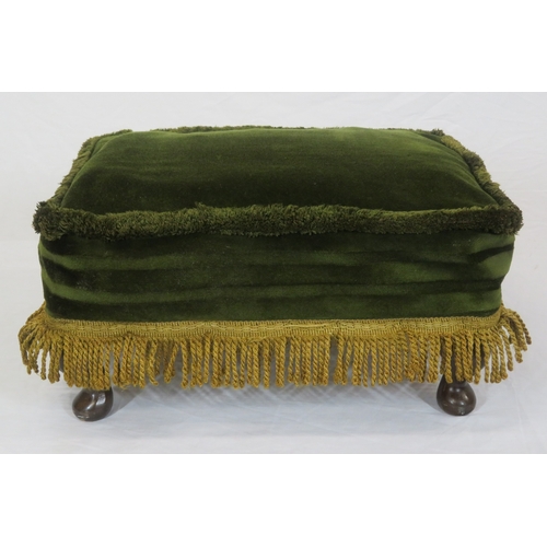 194 - Victorian style upholstered footstool with cabriole legs