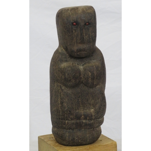 207 - South American carved timber tribal figure on square base