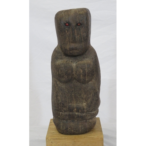 207 - South American carved timber tribal figure on square base