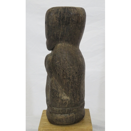 207 - South American carved timber tribal figure on square base