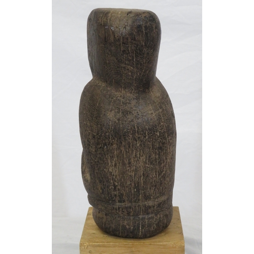 207 - South American carved timber tribal figure on square base