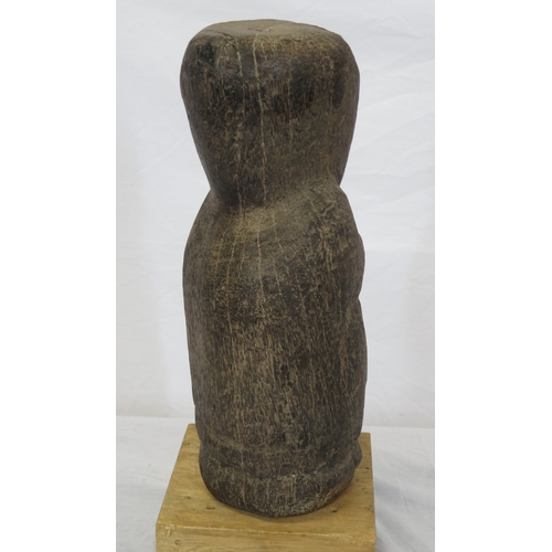 207 - South American carved timber tribal figure on square base