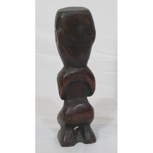 217 - Maori figure, club, & a carved statue