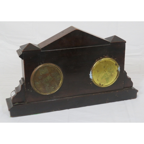 228 - Edwardian style inlaid walnut weather station with domed top, brass framed enamel dials and thermome... 