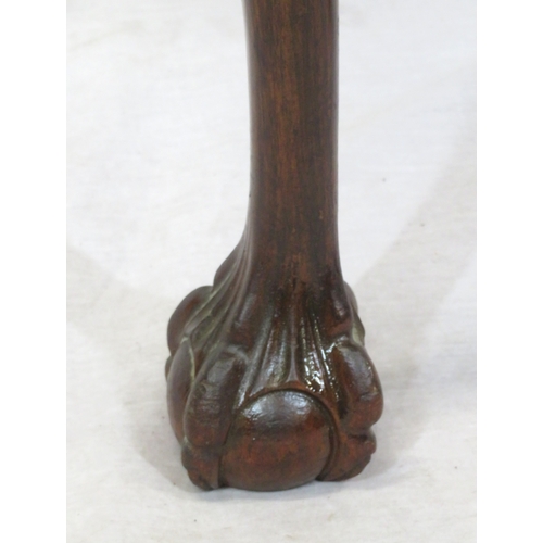 229 - Georgian mahogany stool with wavy apron, cabriole legs with claw on ball feet