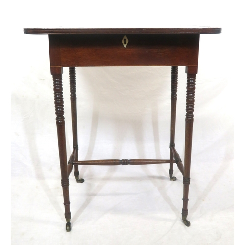 251 - Victorian inlaid & crossbanded mahogany & rosewood occasional or work table with lift-up lift, secti... 