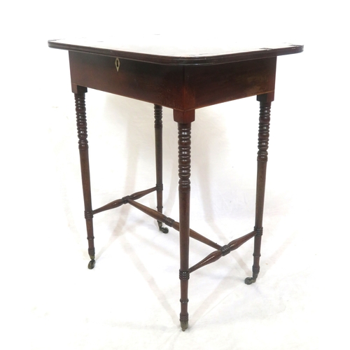 251 - Victorian inlaid & crossbanded mahogany & rosewood occasional or work table with lift-up lift, secti... 