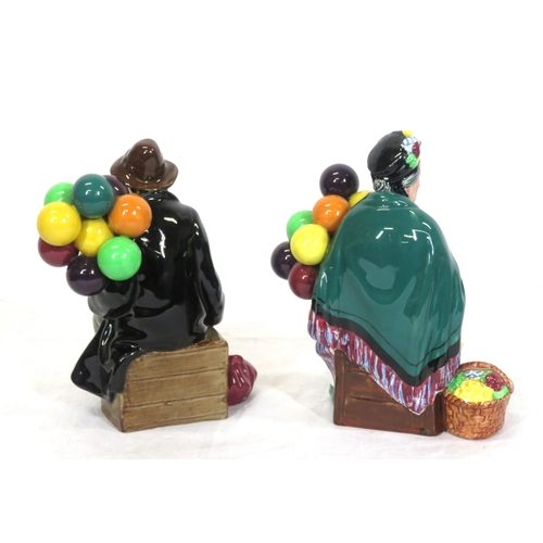 257 - Pair of Royal Doulton figures 'The Balloon sellers' on shaped bases