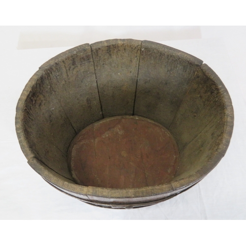 269 - Georgian style oval peat bucket with brass banding & shaped handles