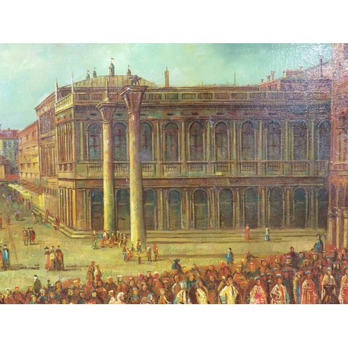 33 - Italian school 'Doges Palace, St Marks, Venice' oil on canvas 60x90cm