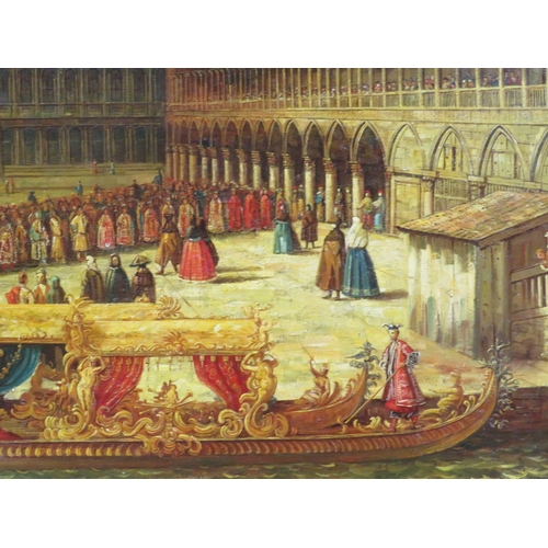 33 - Italian school 'Doges Palace, St Marks, Venice' oil on canvas 60x90cm