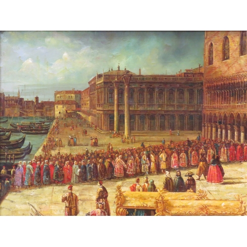 33 - Italian school 'Doges Palace, St Marks, Venice' oil on canvas 60x90cm