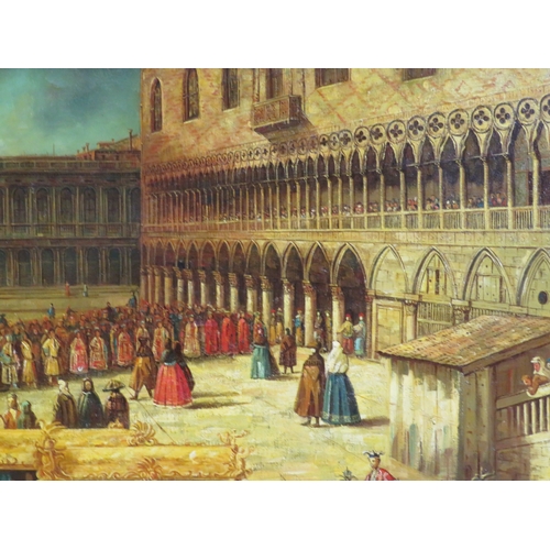 33 - Italian school 'Doges Palace, St Marks, Venice' oil on canvas 60x90cm