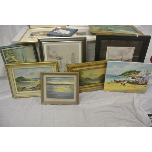 5 - Assorted lot of paintings, pictures, etc. in box