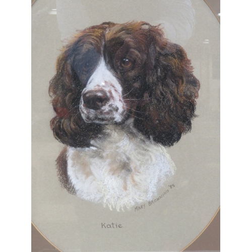 52 - Mary Browning 'Katie' pastels oval 45x35cm signed & dated