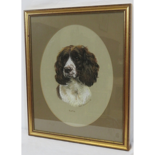 52 - Mary Browning 'Katie' pastels oval 45x35cm signed & dated