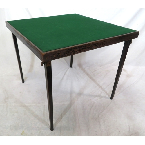 60 - Edwardian oak picnic or card table with folding tapering legs