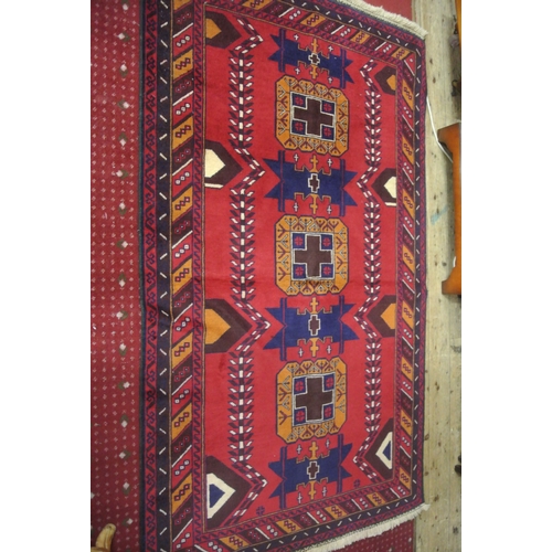 78 - Fine hand woven full pile Afghan Baluch tribal rug with bespoke design 205 x118cm