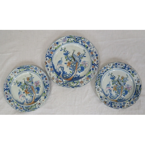 82 - Three Oriental style Ironstone plates with bird & foliate decoration, & a Copeland Spode vase