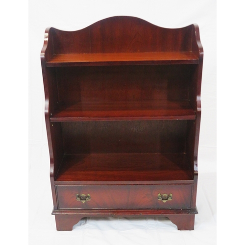 84 - Edwardian style waterfall bookcase with adjustable shelving, drawer with drop handle, on bracket fee... 