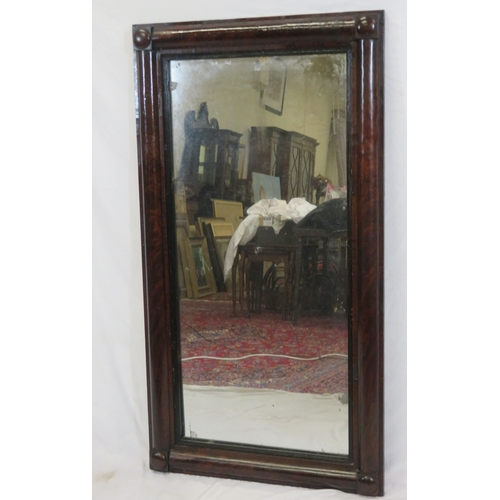 89 - Mahogany framed oblong wall mirror with reeded border