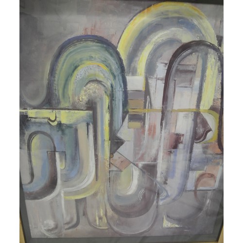 29 - Peg Quinlan 'Architectural abstracts' a pair of pastels 68x58cm each, signed