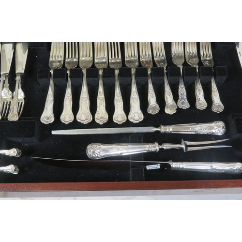 301 - Large canteen of Kings pattern silverplated cutlery in fitted canteen