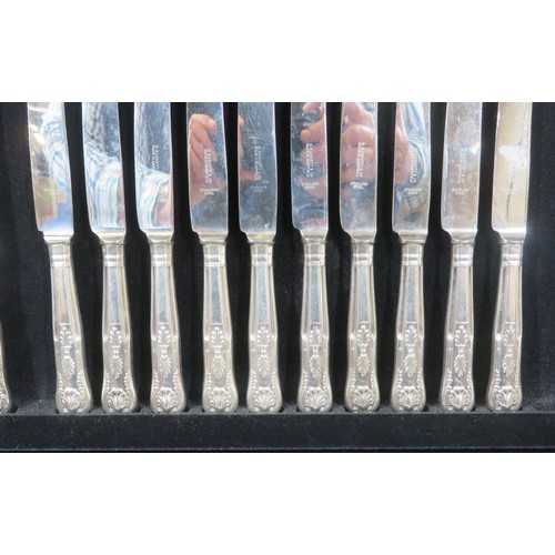 301 - Large canteen of Kings pattern silverplated cutlery in fitted canteen