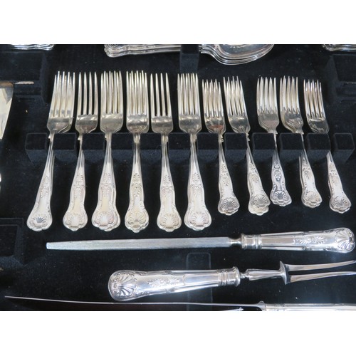 301 - Large canteen of Kings pattern silverplated cutlery in fitted canteen