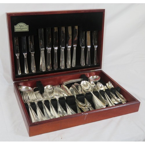 302 - Canteen of silverplated cutlery with shaped handles