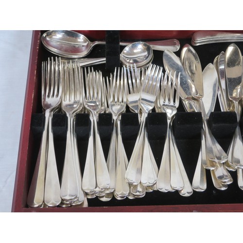 302 - Canteen of silverplated cutlery with shaped handles