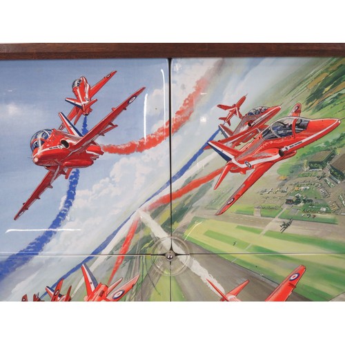 299 - Set of 4 'Red Arrow' limited edition collectors plates framed as one