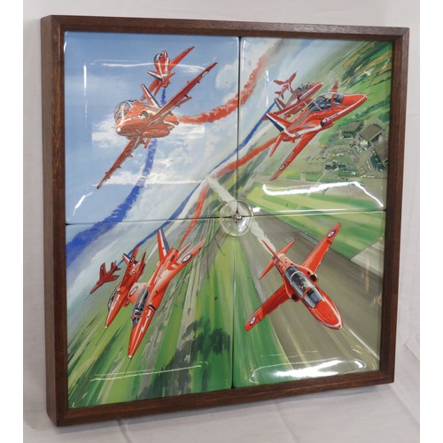 299 - Set of 4 'Red Arrow' limited edition collectors plates framed as one