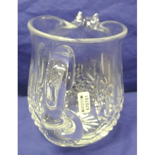 263 - Waterford crystal water jug with shaped rim and handle