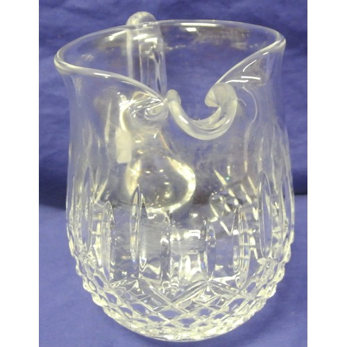 263 - Waterford crystal water jug with shaped rim and handle