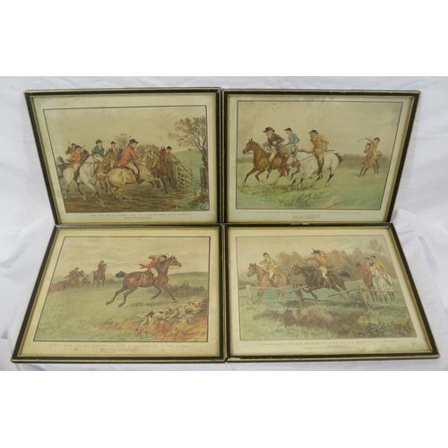 1 - Set of four hunting scene prints 'Old Mickledale Hunt'  22x30cm each