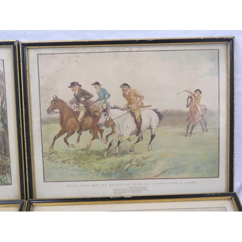 1 - Set of four hunting scene prints 'Old Mickledale Hunt'  22x30cm each