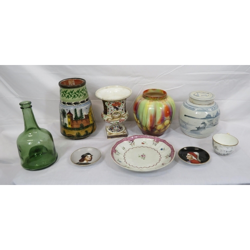 107 - Assorted lot of earthenware, porcelain, glass, etc. in box