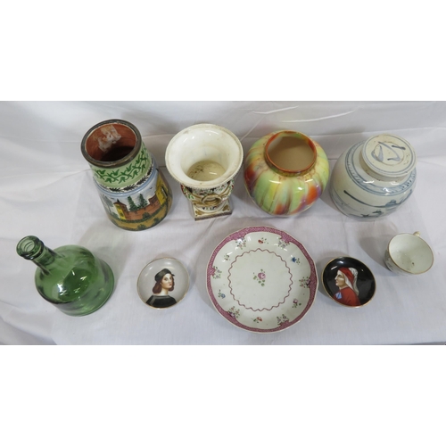 107 - Assorted lot of earthenware, porcelain, glass, etc. in box