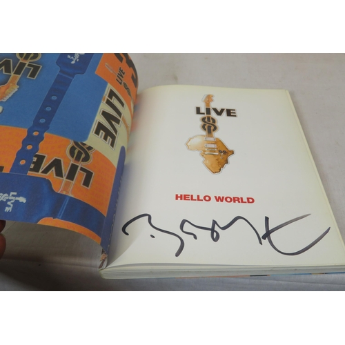 122 - 'Official Live Aid' book & 'Geldof in Africa' book, both signed