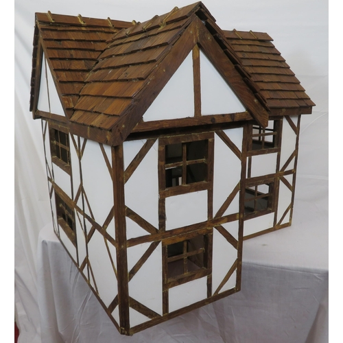 127 - Dutch style dolls house with sectioned interior and detachable roof