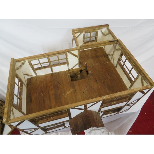 127 - Dutch style dolls house with sectioned interior and detachable roof