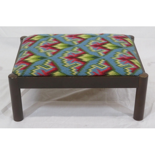 129 - Victorian style footstool with Art Deco upholstered top