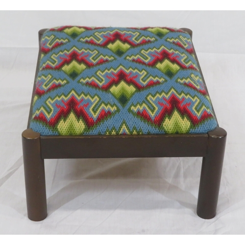 129 - Victorian style footstool with Art Deco upholstered top