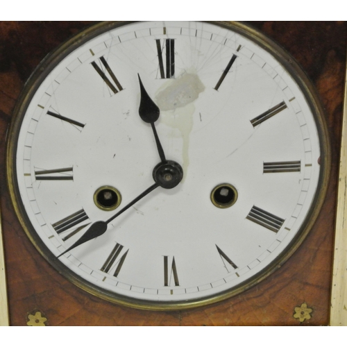 138 - Dutch walnut domed bracket clock with brass framed enamel dial, ormolu mounts, side door & glazed do... 