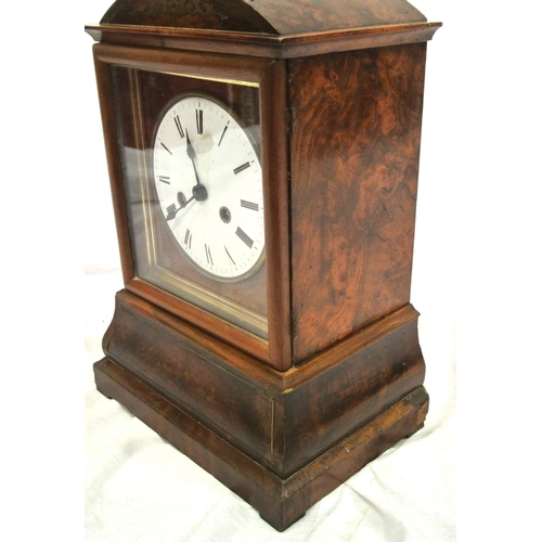 138 - Dutch walnut domed bracket clock with brass framed enamel dial, ormolu mounts, side door & glazed do... 