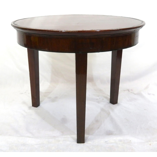 146 - Edwardian inlaid round occasional table with square tapering legs