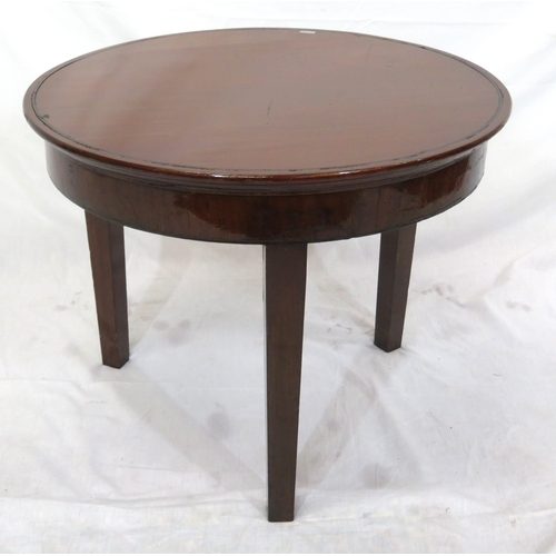 146 - Edwardian inlaid round occasional table with square tapering legs