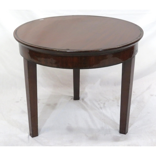 146 - Edwardian inlaid round occasional table with square tapering legs