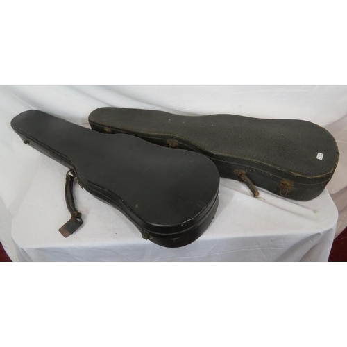 147 - Pair of yew violins in fitted carrying cases